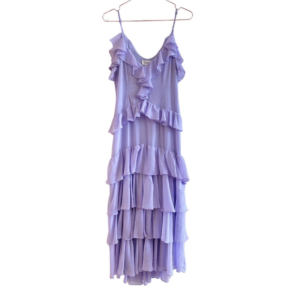 NWT Allison New York Cassidy Ruffled Maxi Dress in Lilac Purple